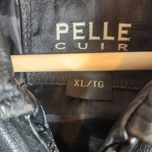 Pelle Cuir Black Leather Bomber Jacket Mens XL Buckles Vintage minor flaws - Picture 9 of 15